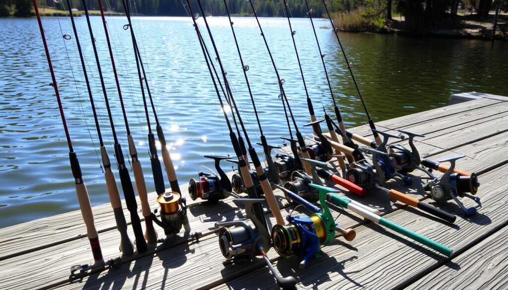 fishing rods and reels